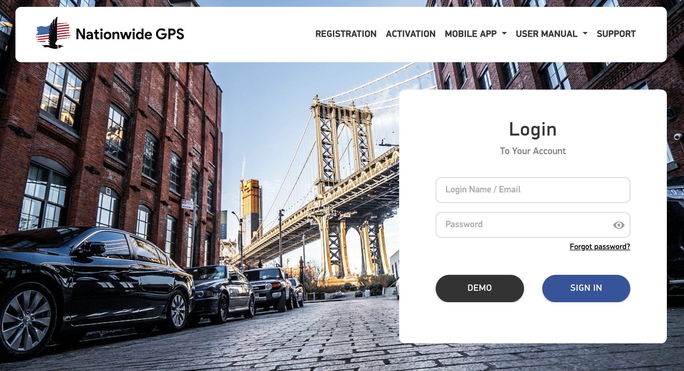 Login form screenshot